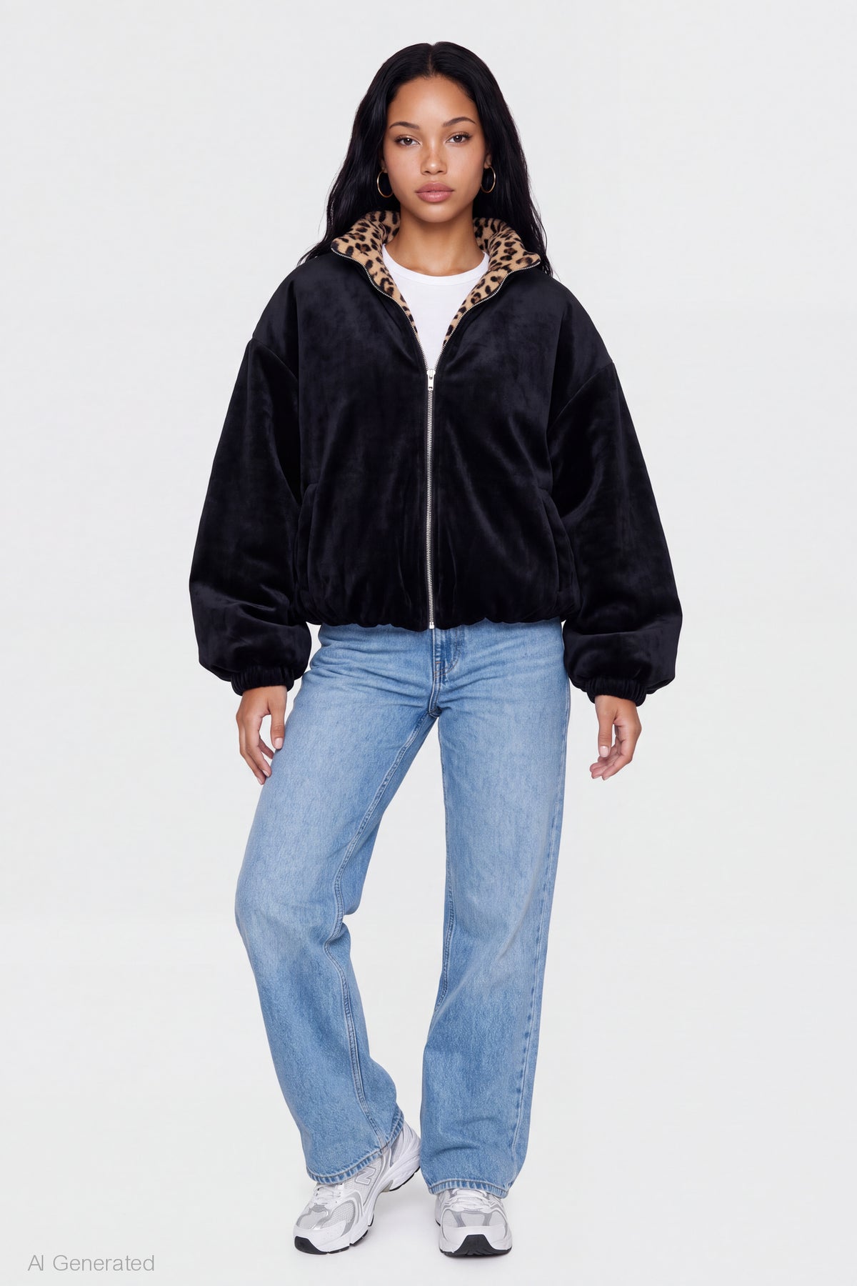 Alt View 4. Reversible Fleece Zip Jacket - Black