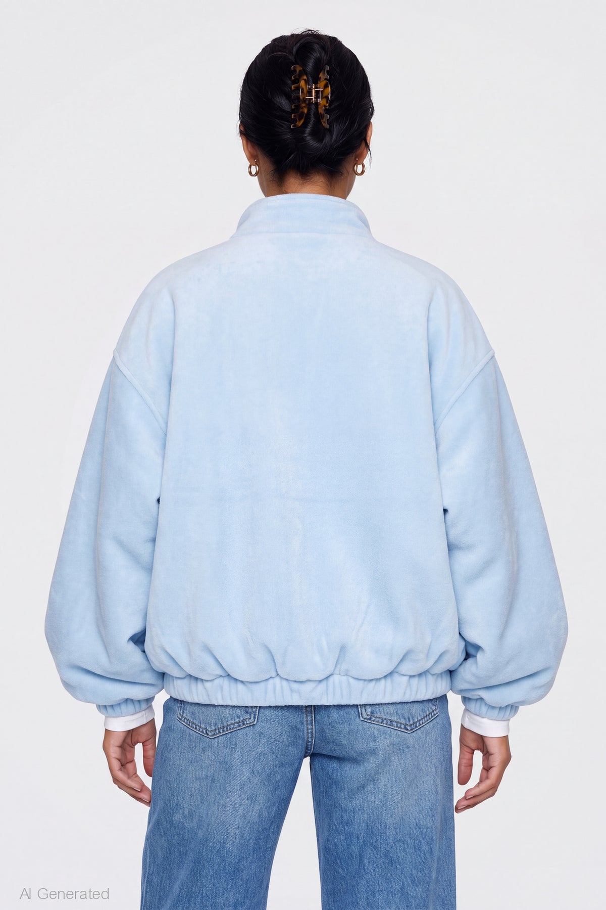 Alt View 3. Reversible Fleece Zip Jacket - Light Blue