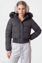 Faux Fur Trim Puffer Jacket