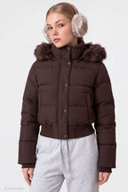Faux Fur Trim Puffer Jacket