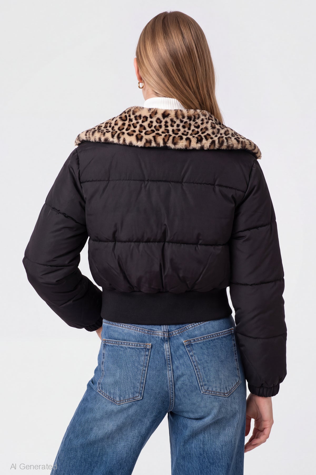 Alt View 2. Faux Fur Collared Jacket - Black
