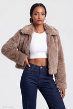 Faux Fur Zip Jacket