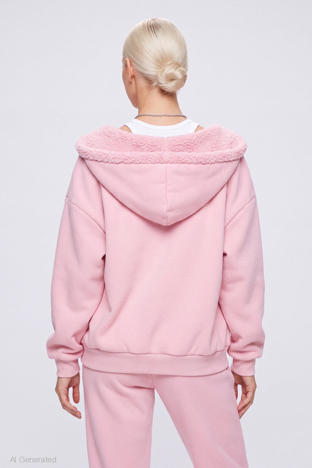 Alt View 2. Sherpa Lined Zip Hoodie - Pink