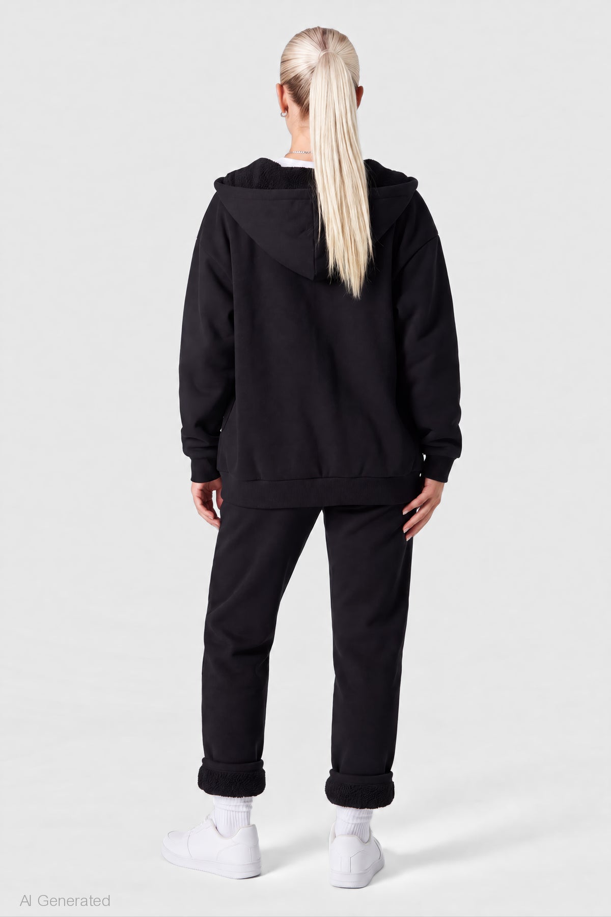 Alt View 2. Sherpa Lined Jogger - Black