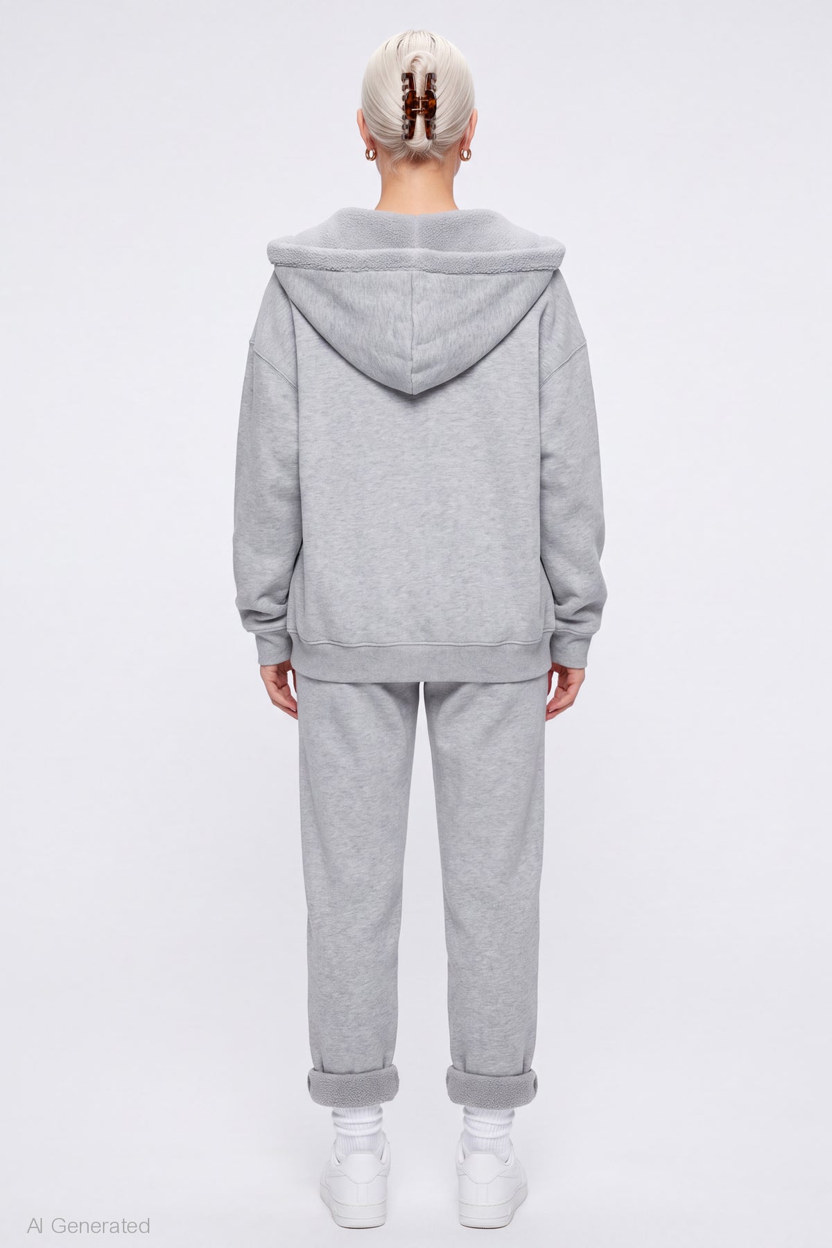 Alt View 2. Sherpa Lined Jogger - Heather Grey