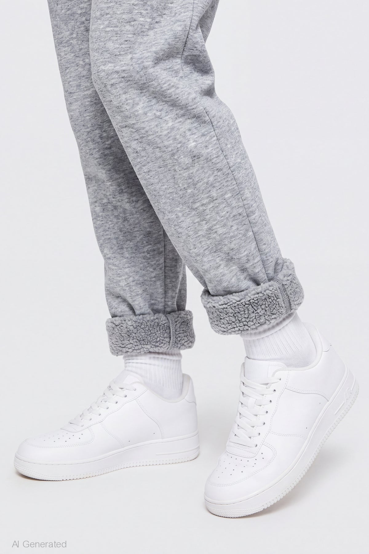 Alt View 4. Sherpa Lined Jogger - Heather Grey