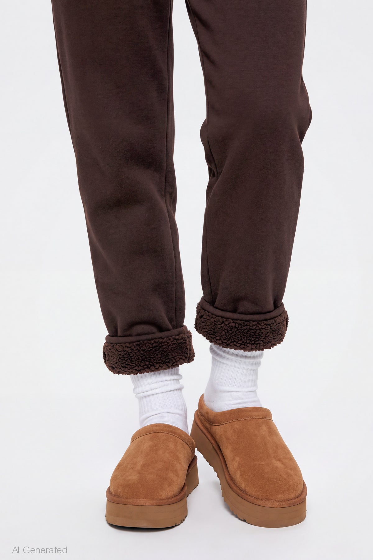 Alt View 4. Sherpa Lined Jogger - Brown