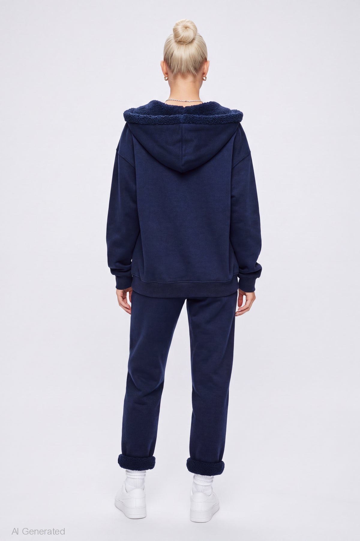 Alt View 2. Sherpa Lined Jogger - Navy