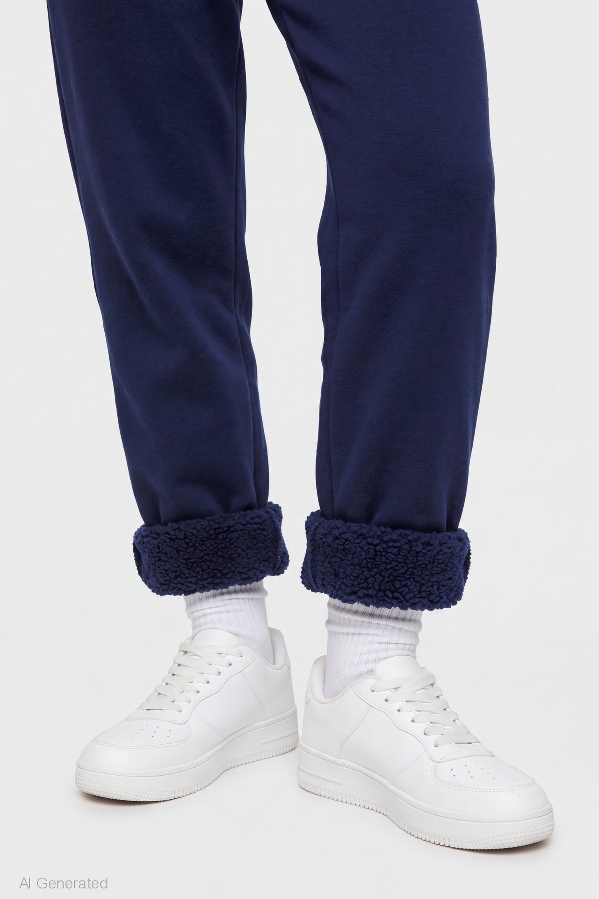Alt View 4. Sherpa Lined Jogger - Navy