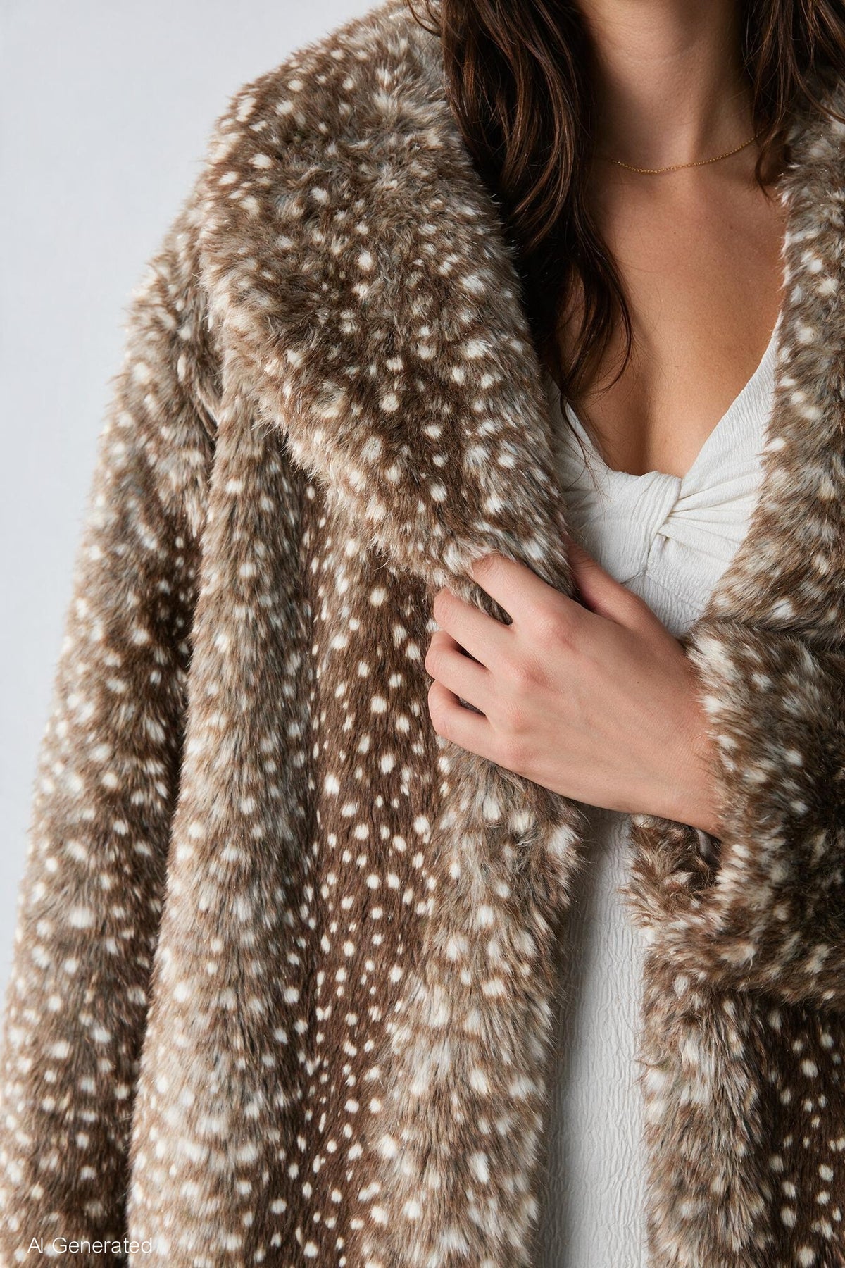 Alt View 4. Faux Fur Jacket - Light Brown