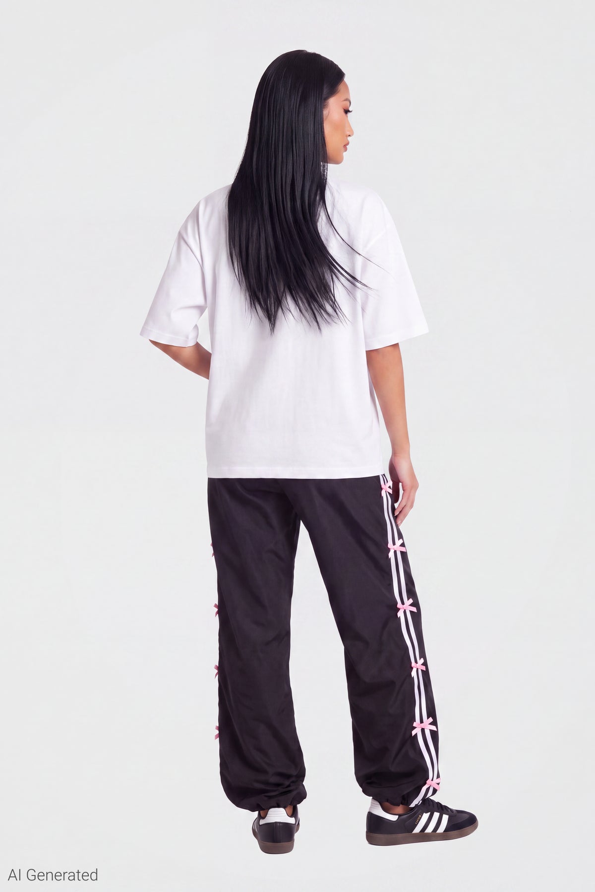 Alt View 2. Bow Trim Track Pant - Black