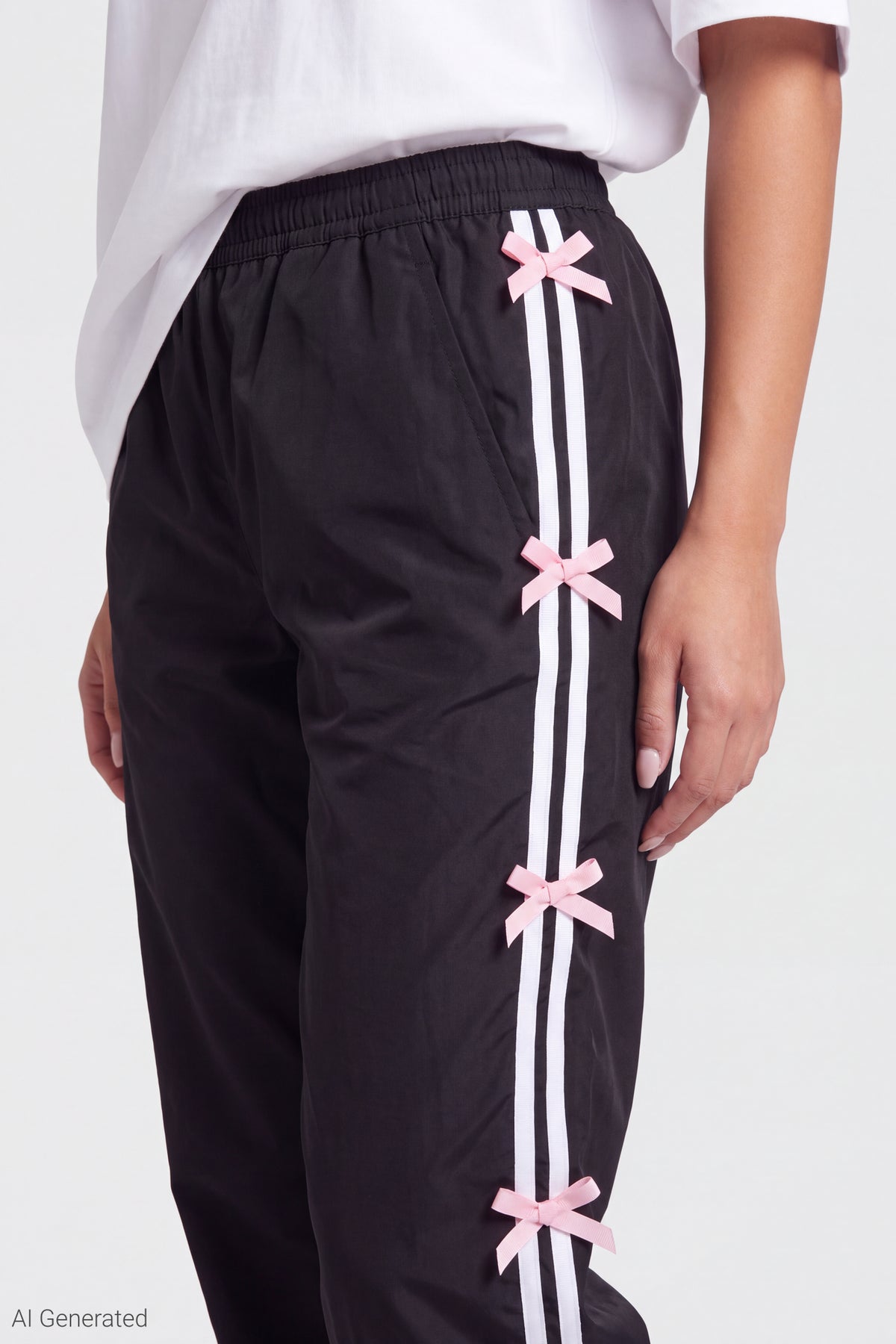 Alt View 3. Bow Trim Track Pant - Black