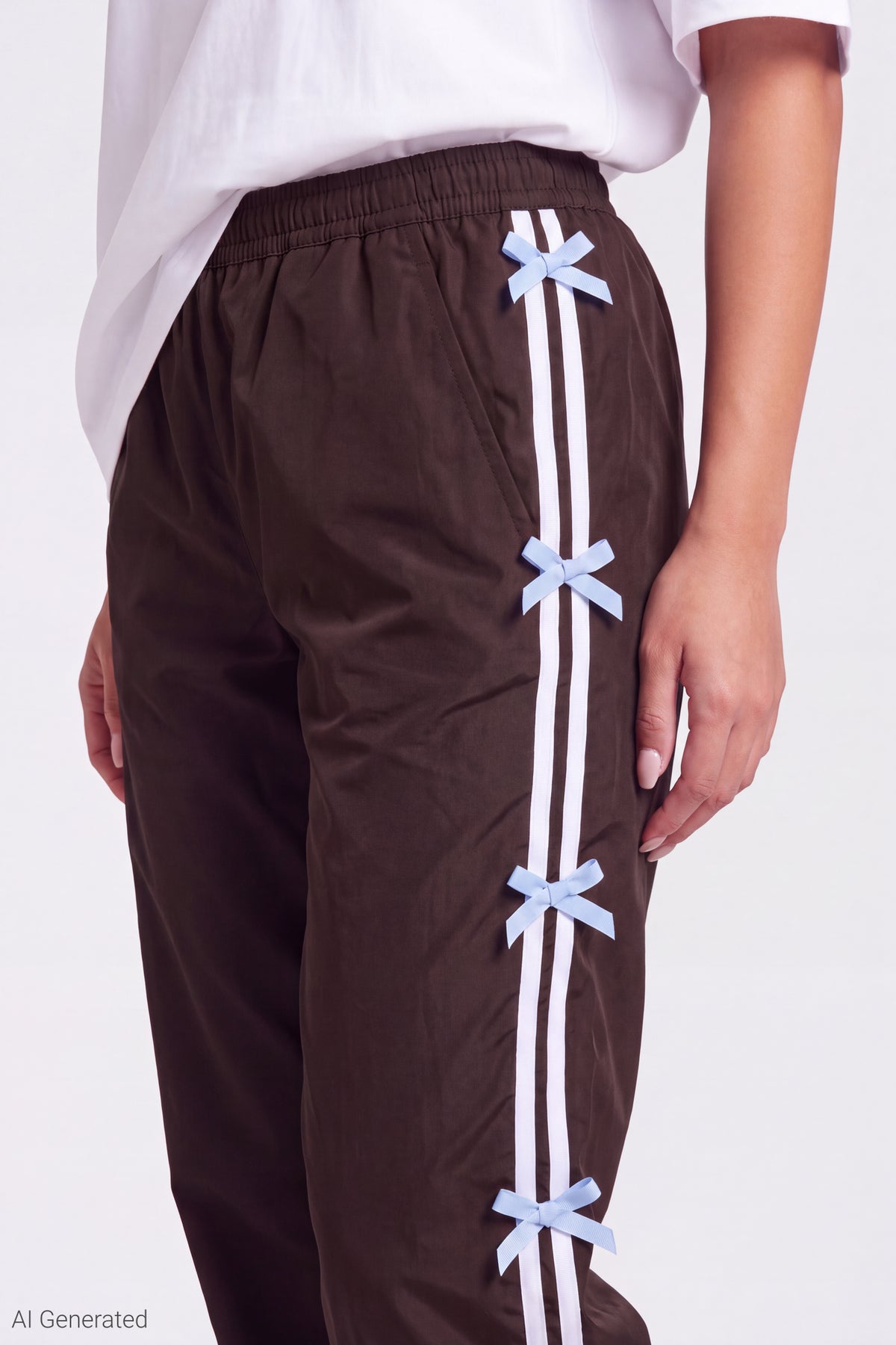 Alt View 3. Bow Trim Track Pant - Brown