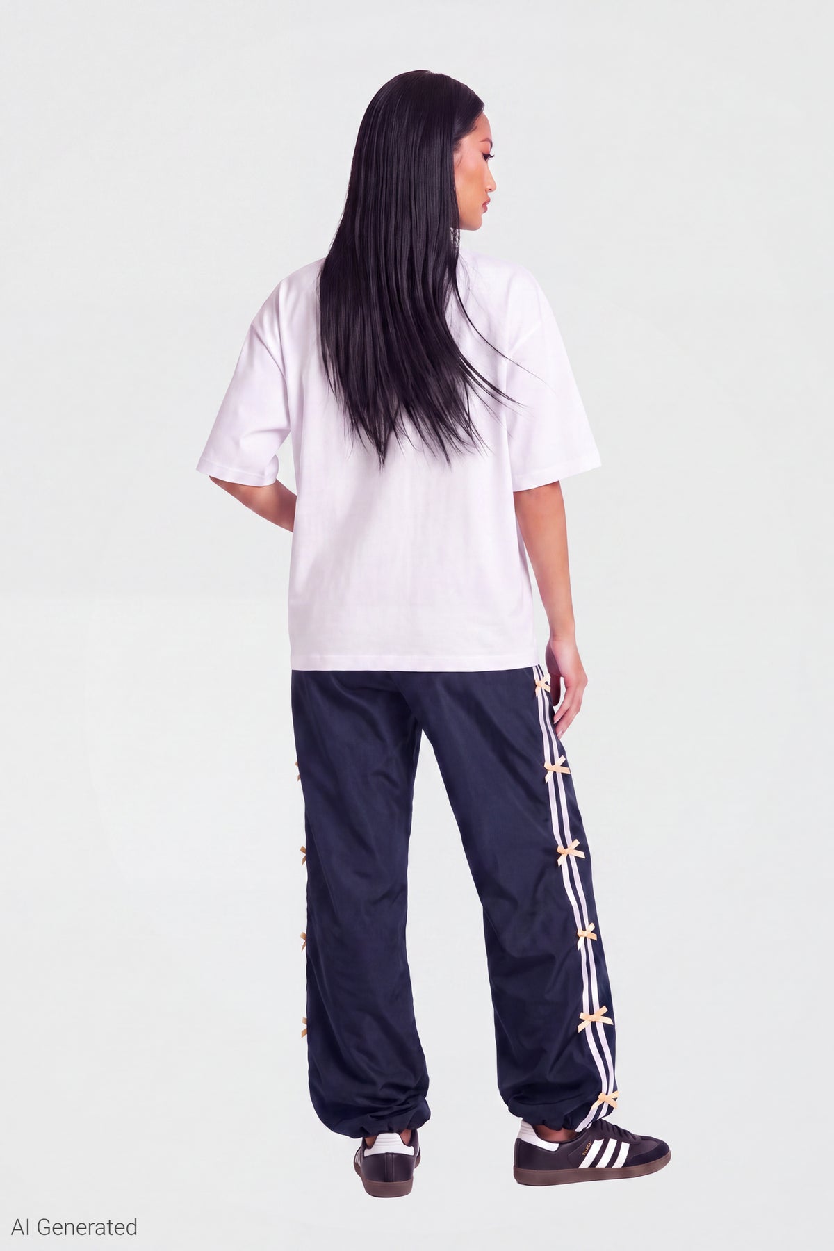 Alt View 2. Bow Trim Track Pant - Dark Blue