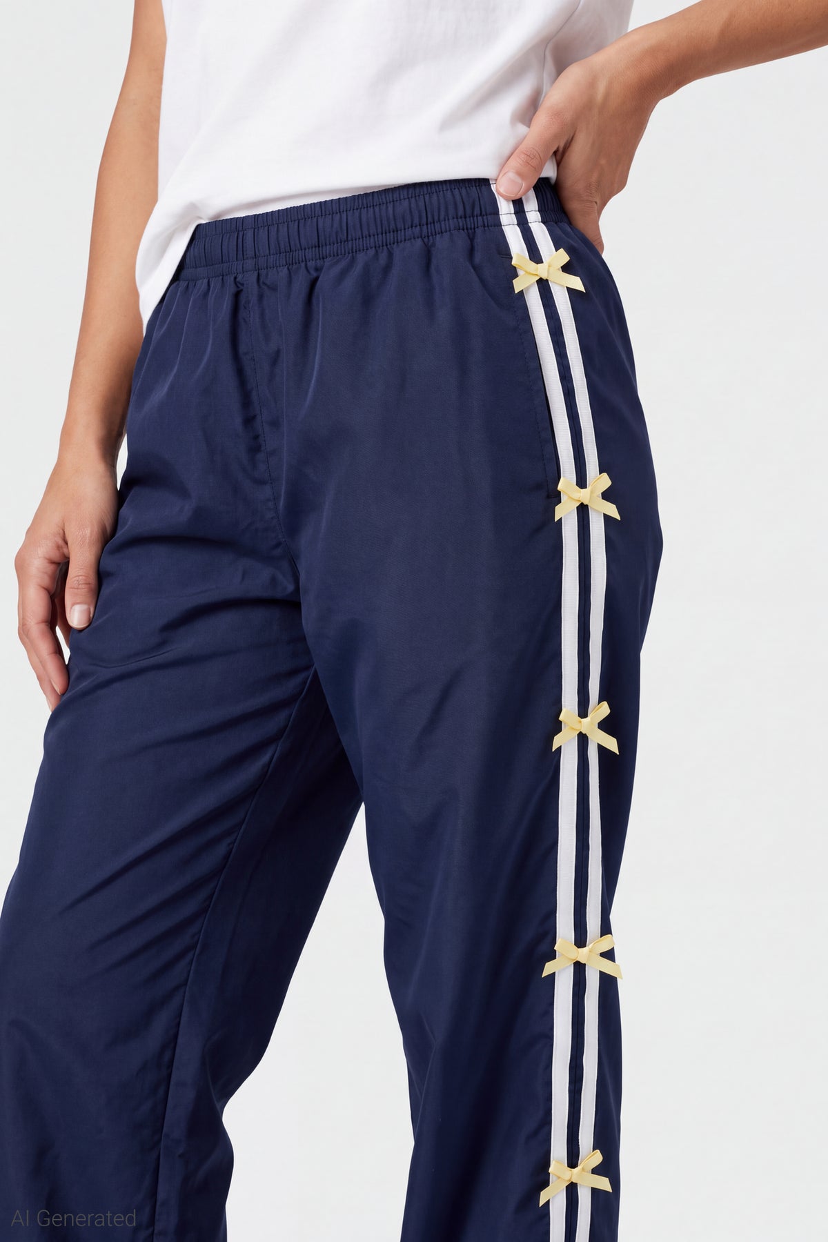 Alt View 3. Bow Trim Track Pant - Dark Blue