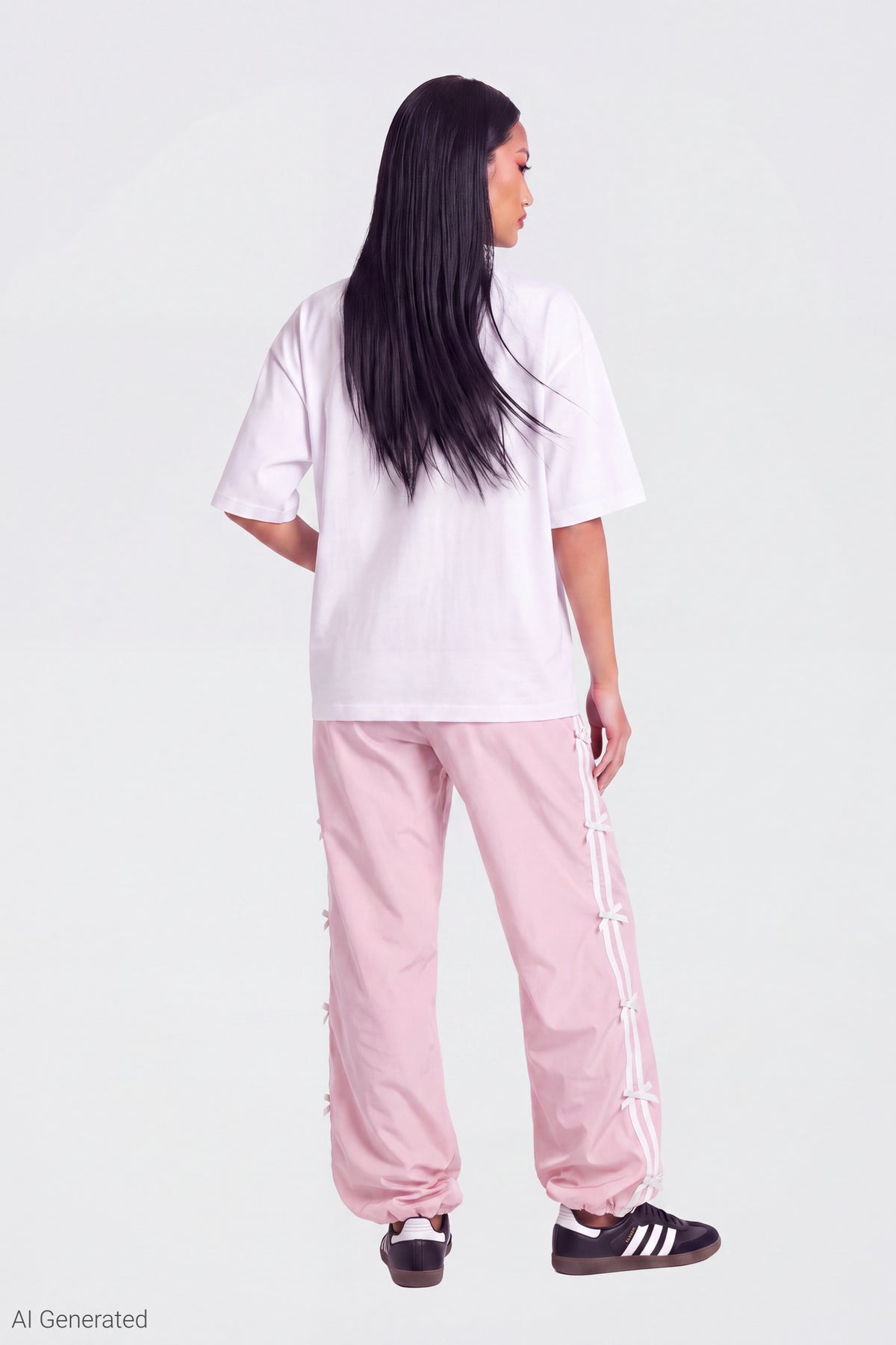 Alt View 2. Bow Trim Track Pant - Pink
