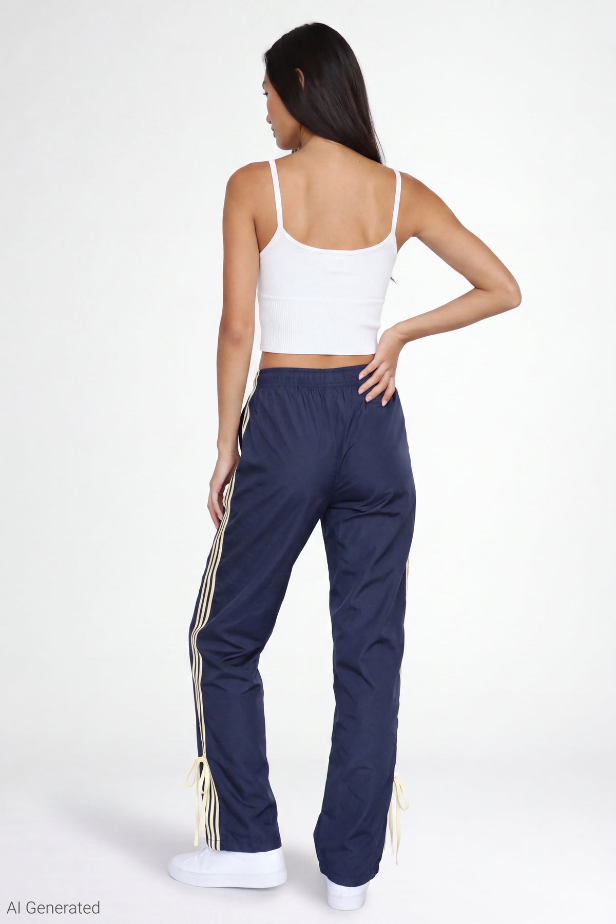 Alt View 2. Bow Detail Track Pant - Blue