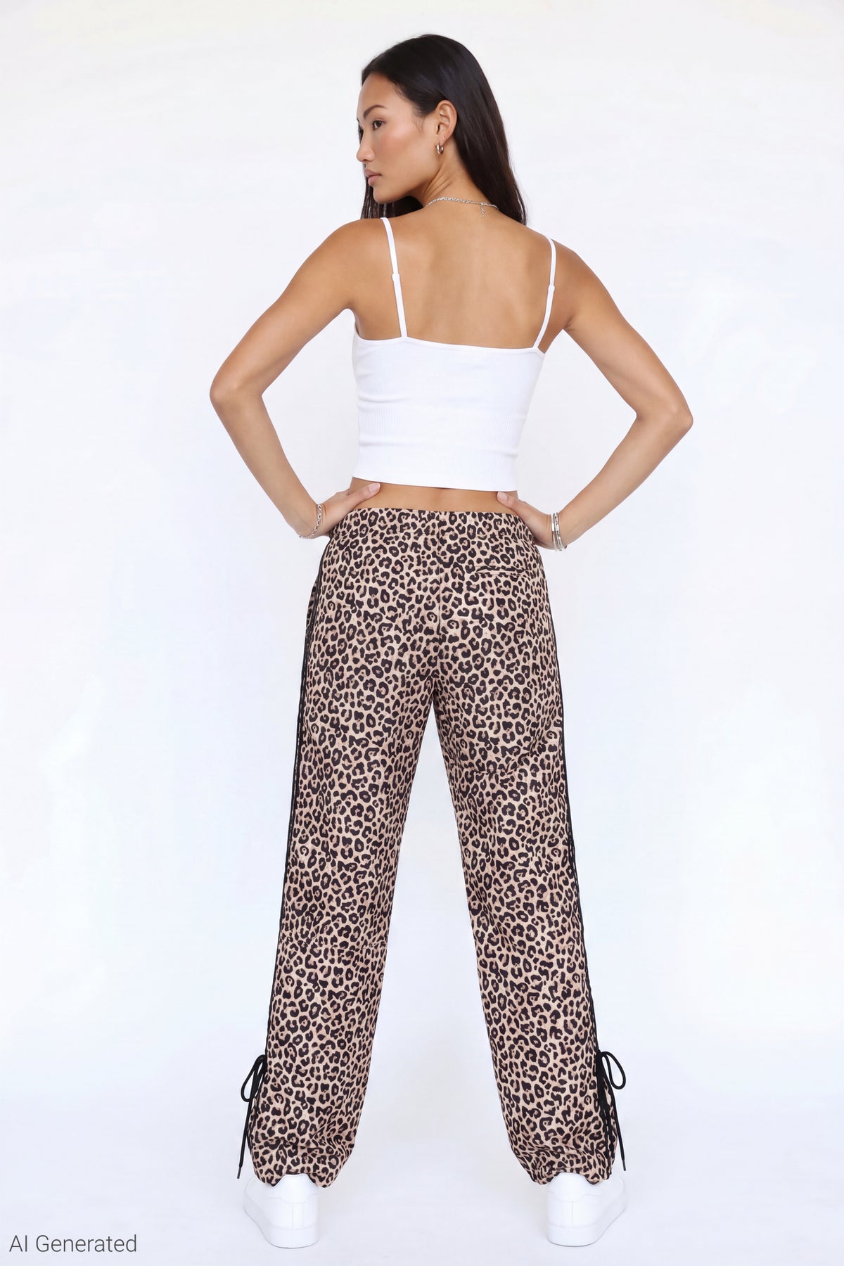 Alt View 2. Bow Detail Track Pant - Leopard