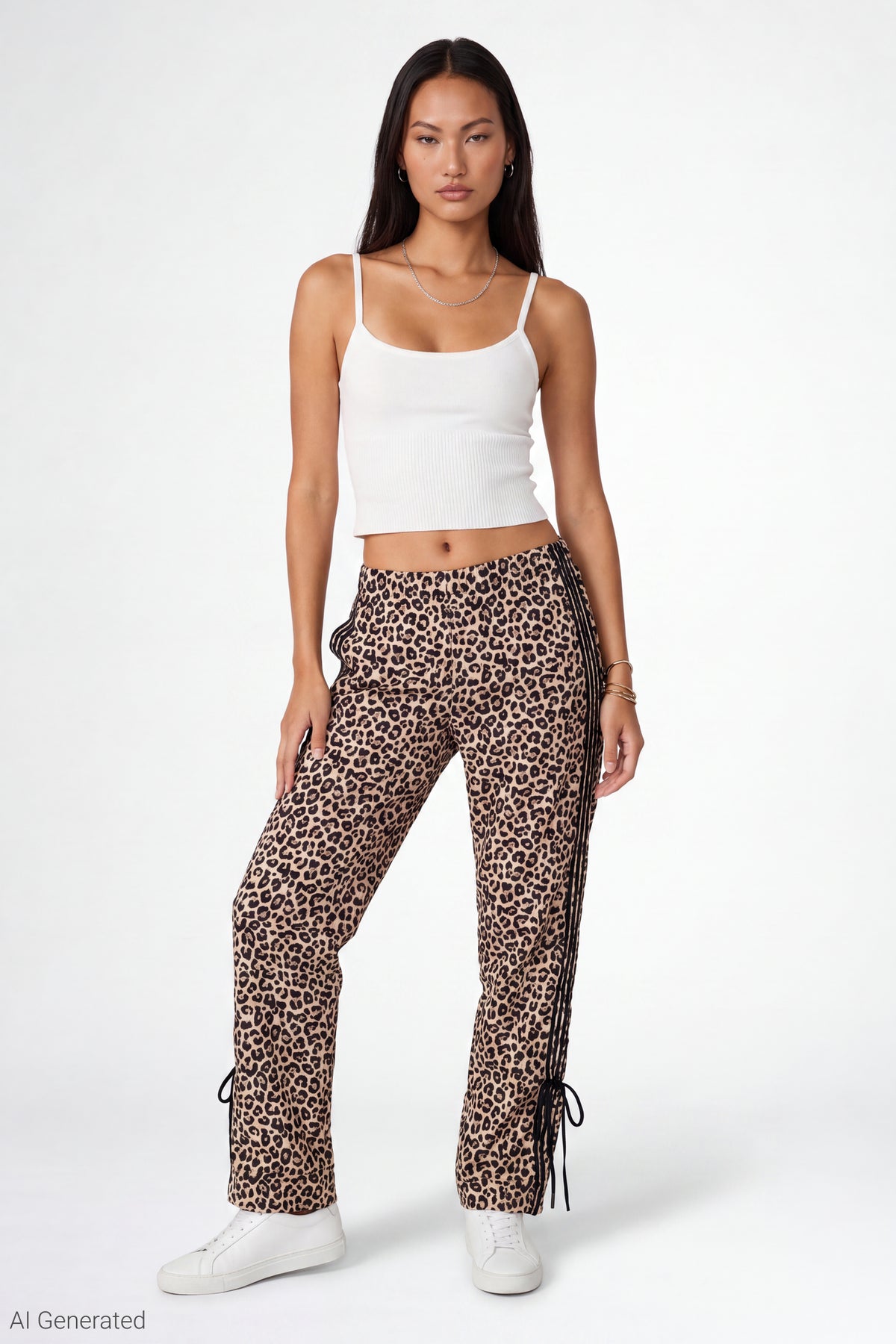 Bow Detail Track Pant - Leopard