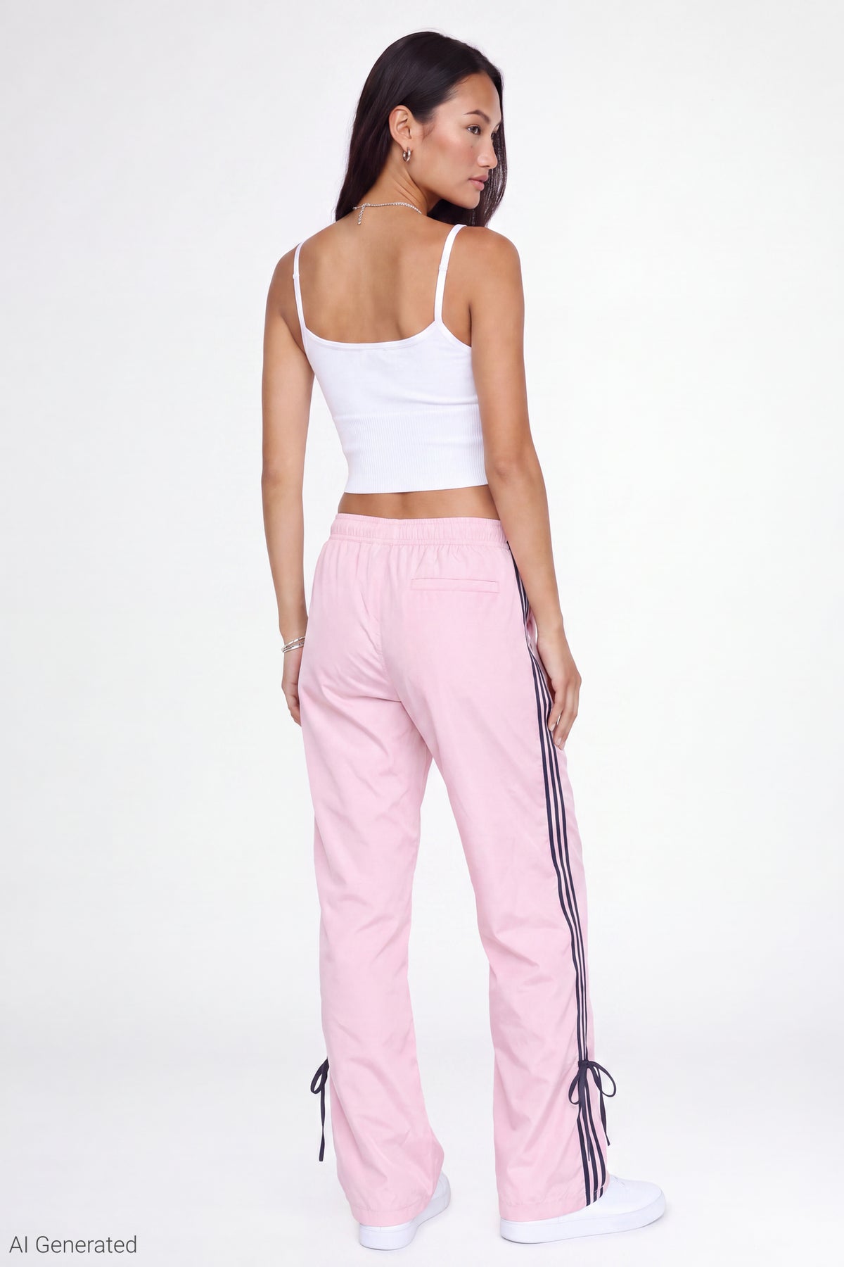 Alt View 2. Bow Detail Track Pant - Pink