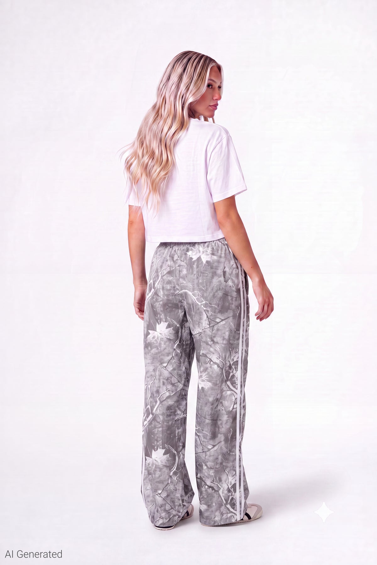 Alt View 2. Wide Leg Track Pant - Light Grey