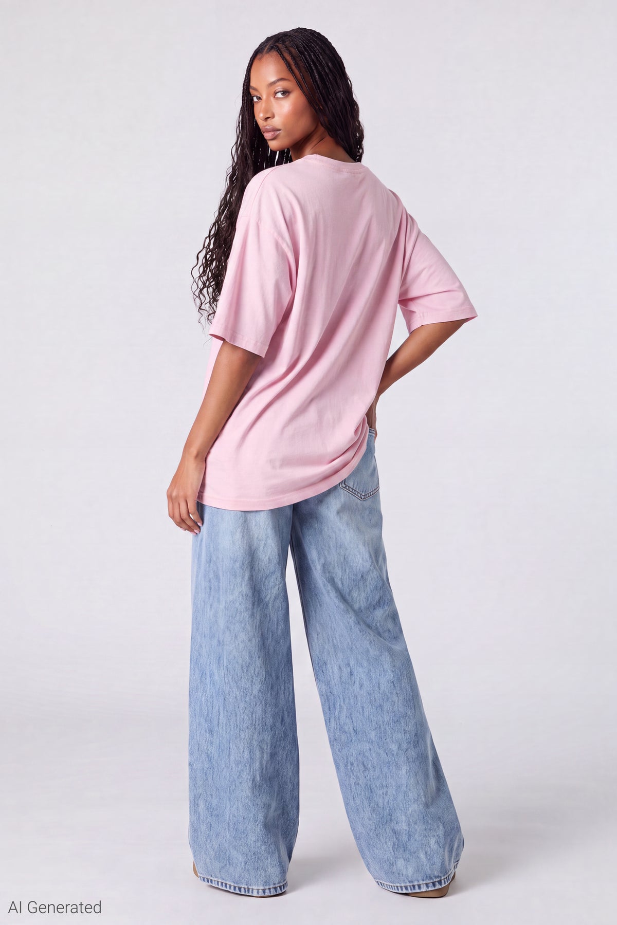 Alt View 3. Oversized Soft Graphic T-Shirt - Pink