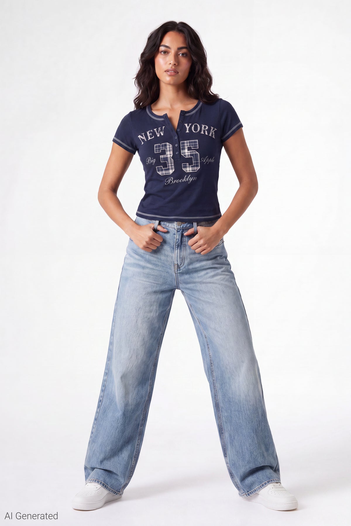 Alt View 2. Henley Graphic T-Shirt - Royal Blue