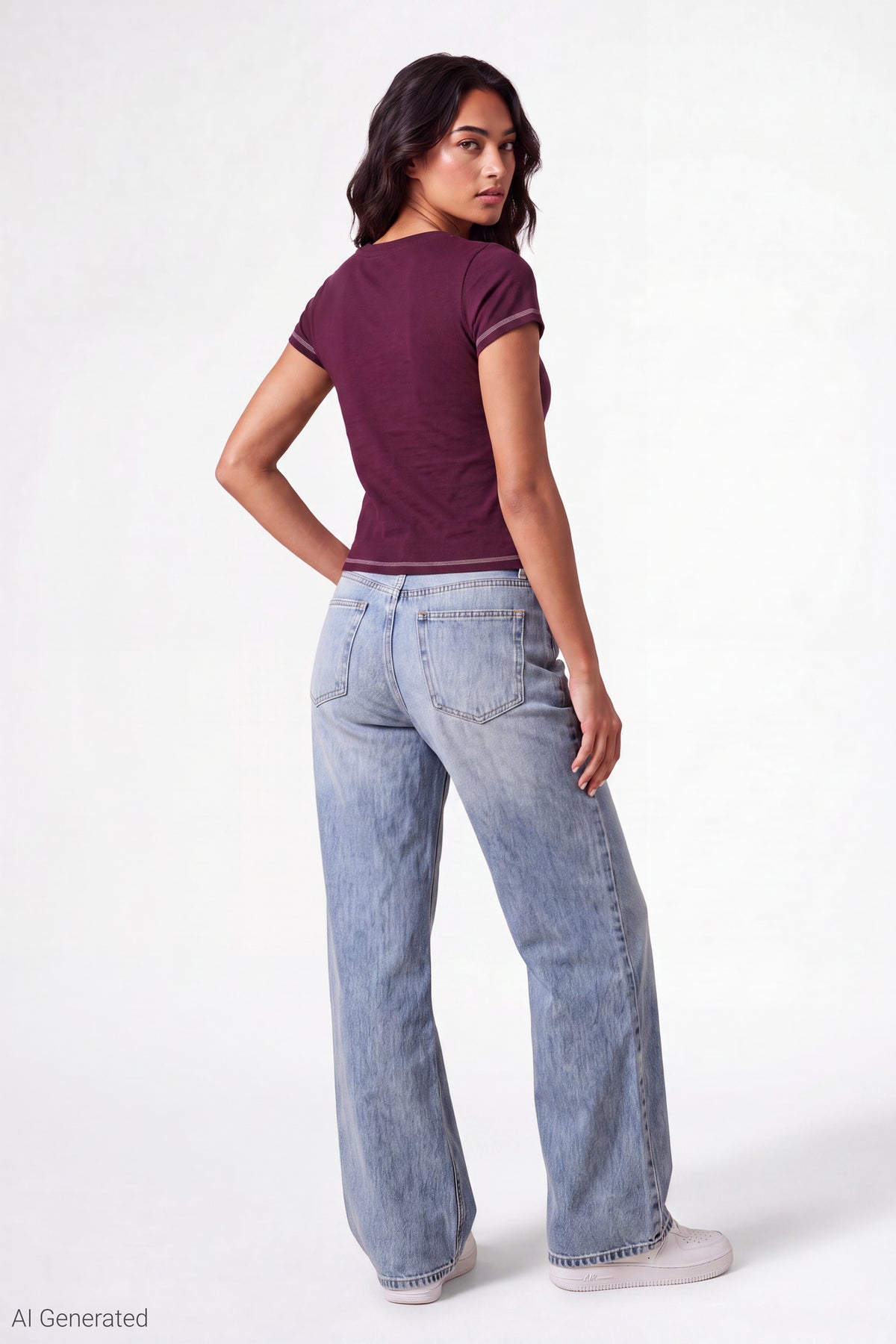 Alt View 3. Henley Graphic T-Shirt - Burgundy