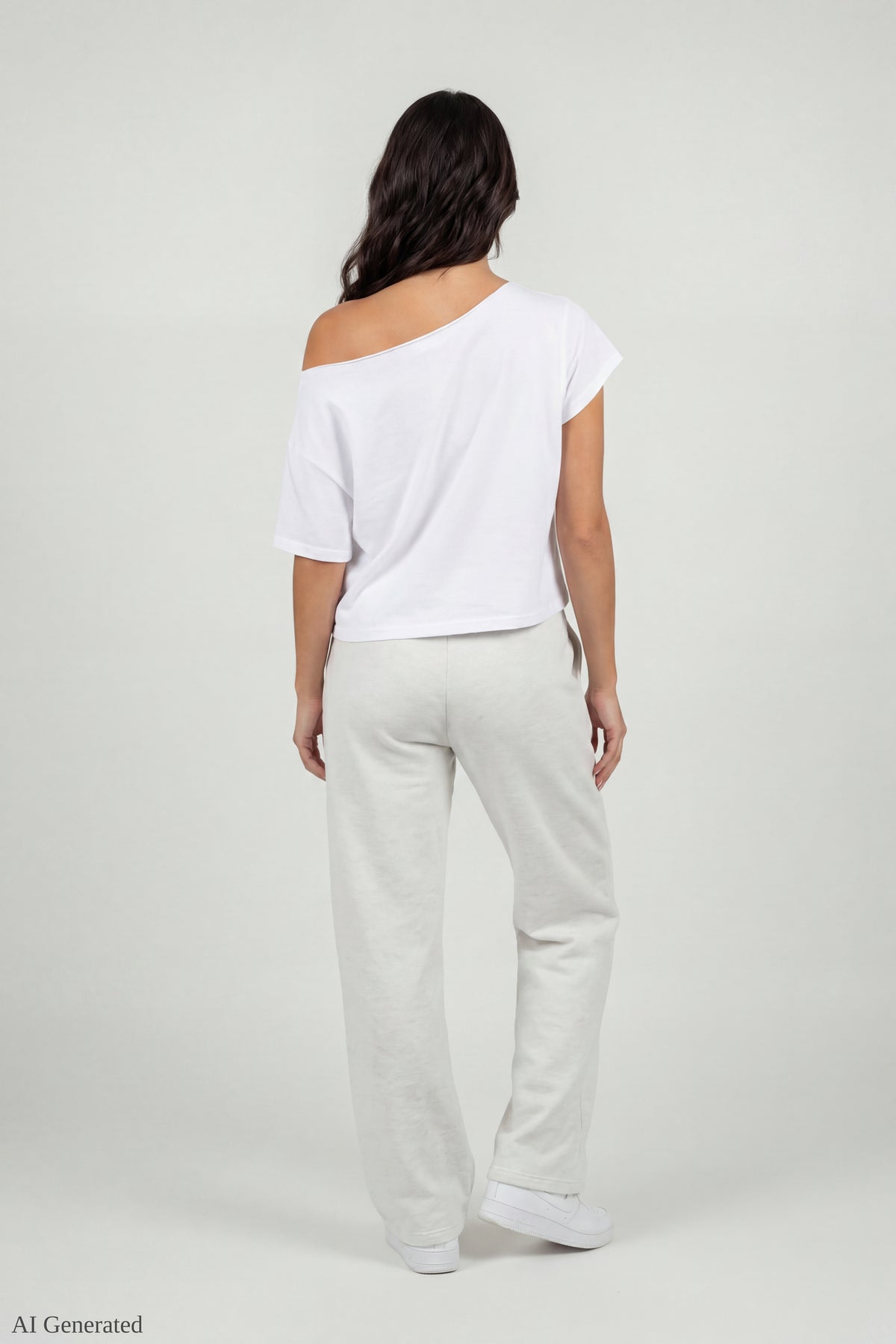 Alt View 3. Off-Shoulder Summer Graphic T-Shirt - White