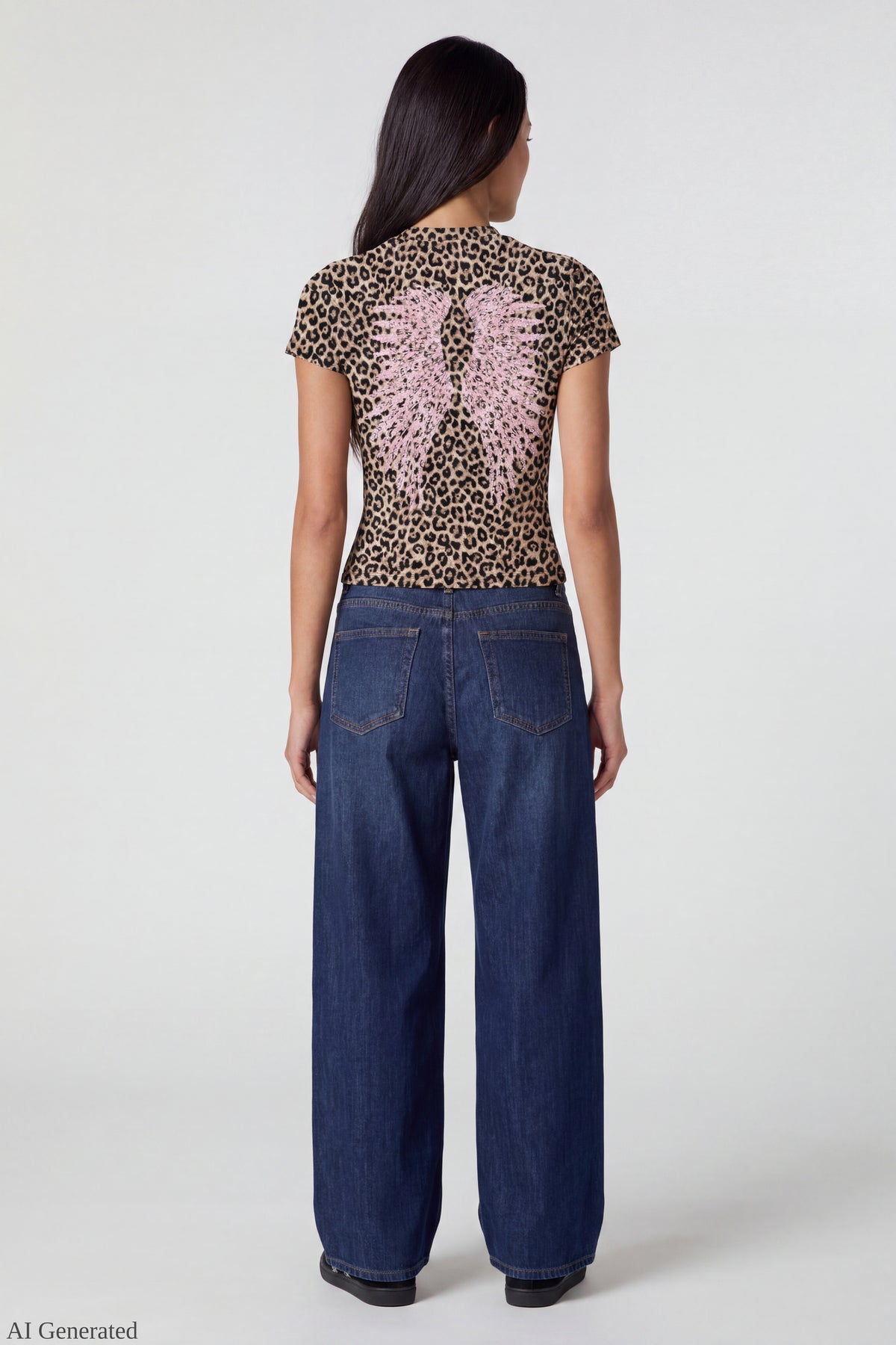 Alt View 3. Graphic Fitted T-Shirt - Leopard