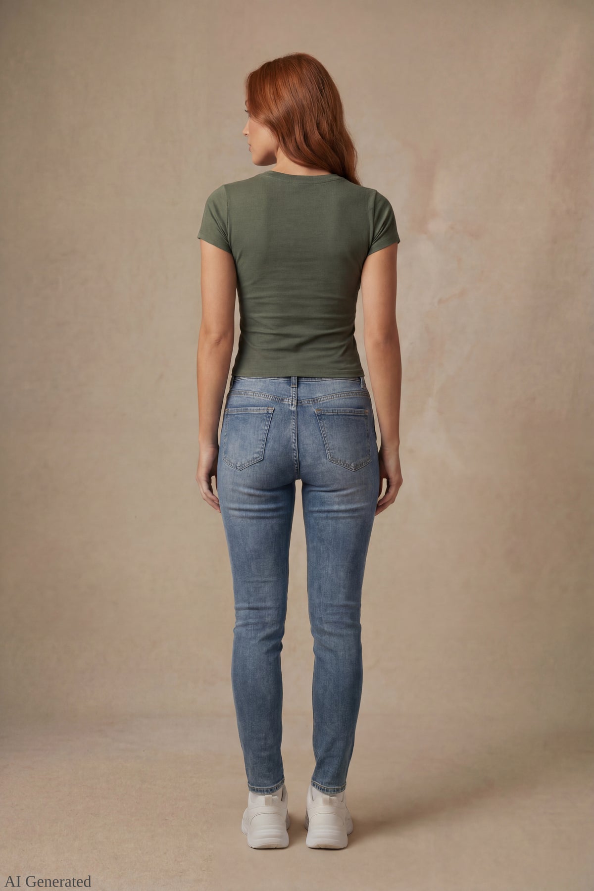Alt View 3. Graphic V-Neck T-Shirt - Green