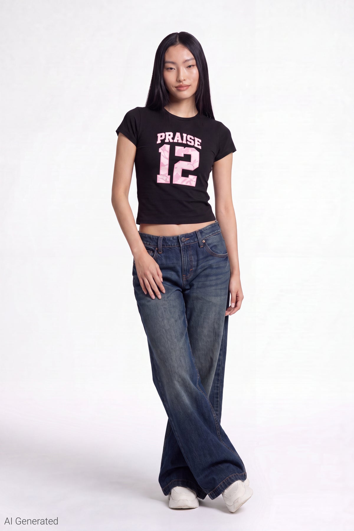 Alt View 2. Graphic Baby Tee - Black