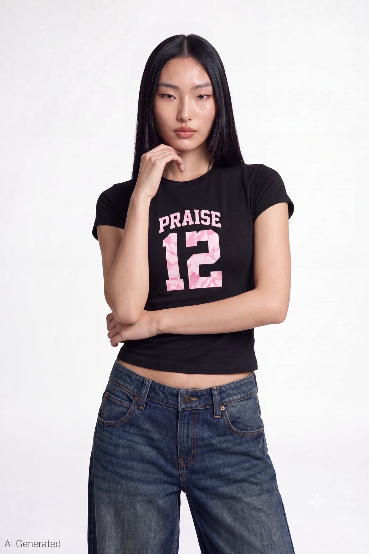 Graphic Baby Tee - Black