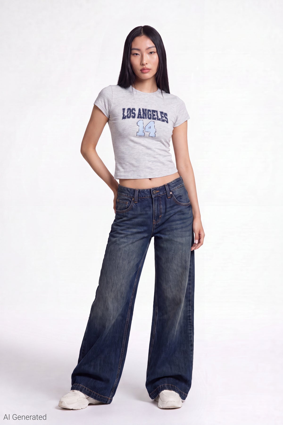 Alt View 2. Graphic Baby Tee - Heather Grey