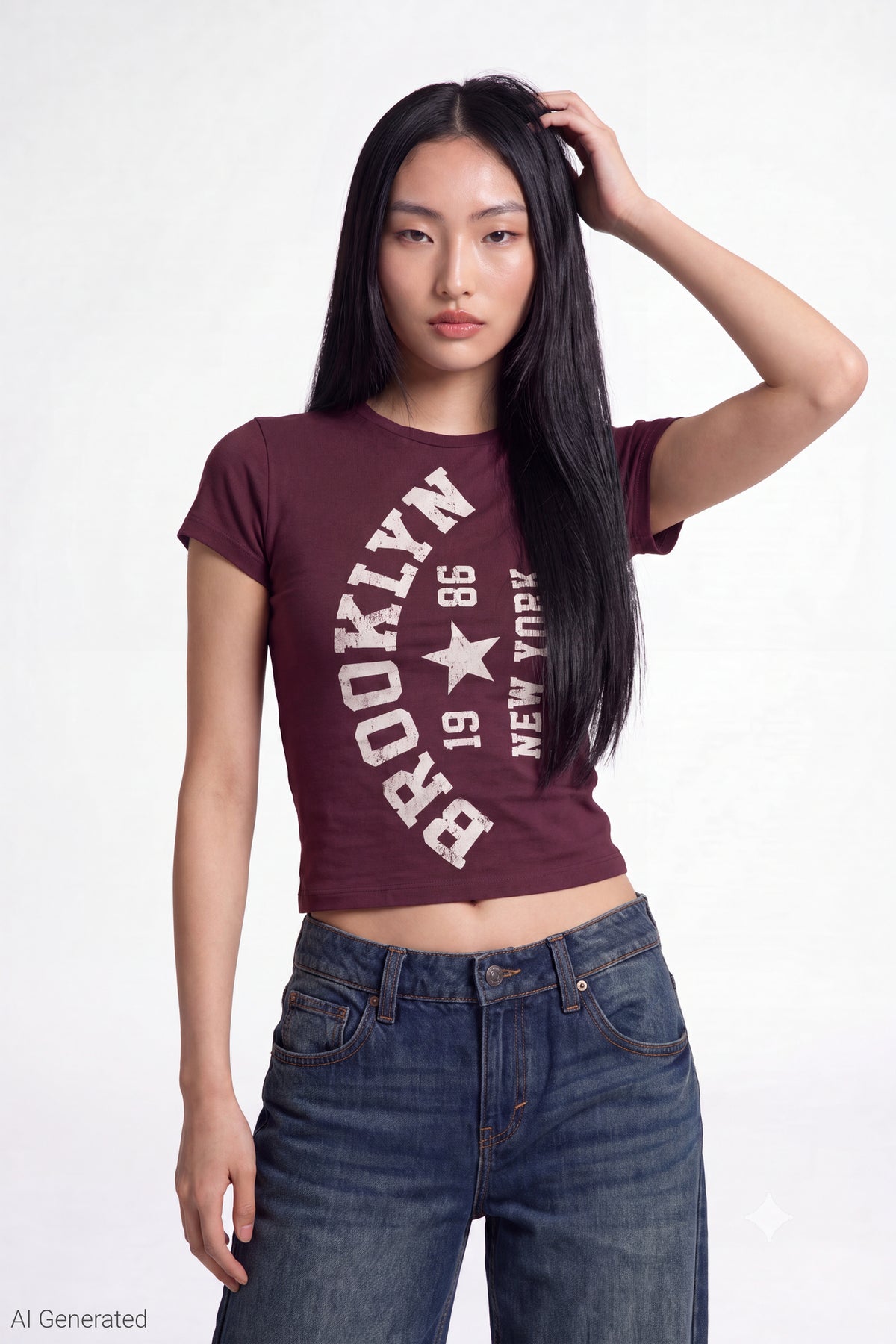 Graphic Baby Tee - Dark Purple