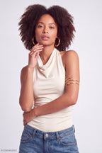 Cowl Neck Halter Bodysuit