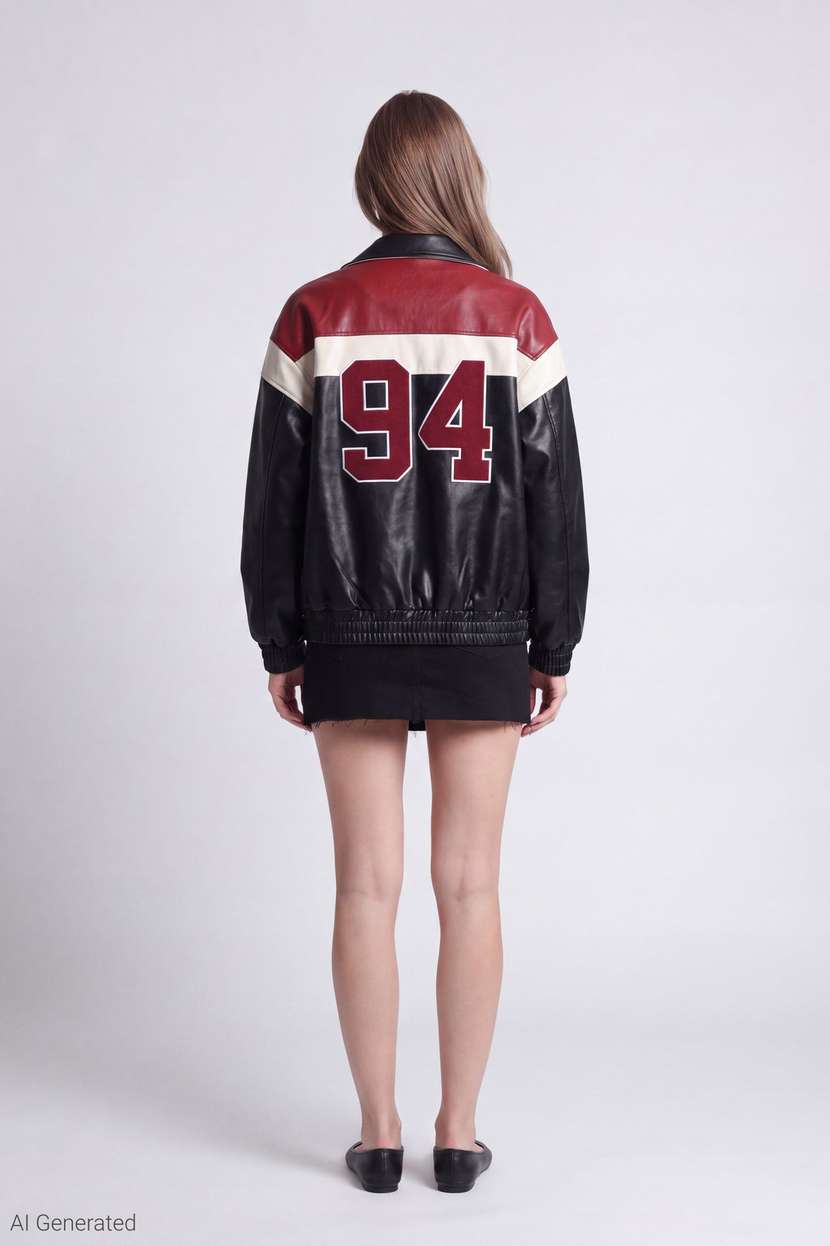 Alt View 3. Faux Leather Color Block Jacket - Black