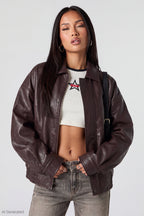 Oversized Faux Leather Jacket