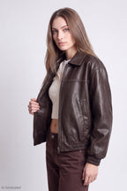 Oversized Faux Leather Jacket
