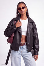 Faux Leather Moto Jacket