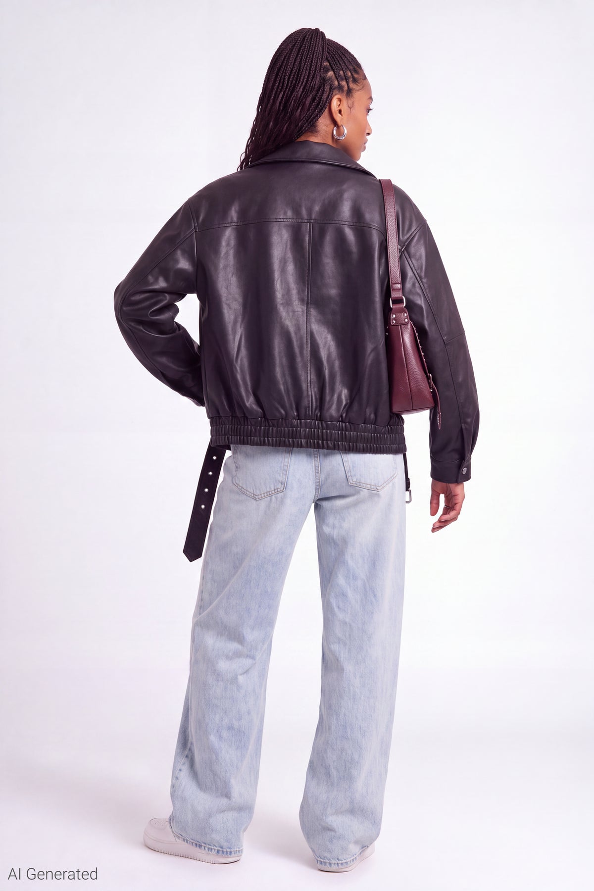 Alt View 2. Faux Leather Moto Jacket - Black