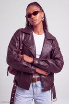 Faux Leather Moto Jacket