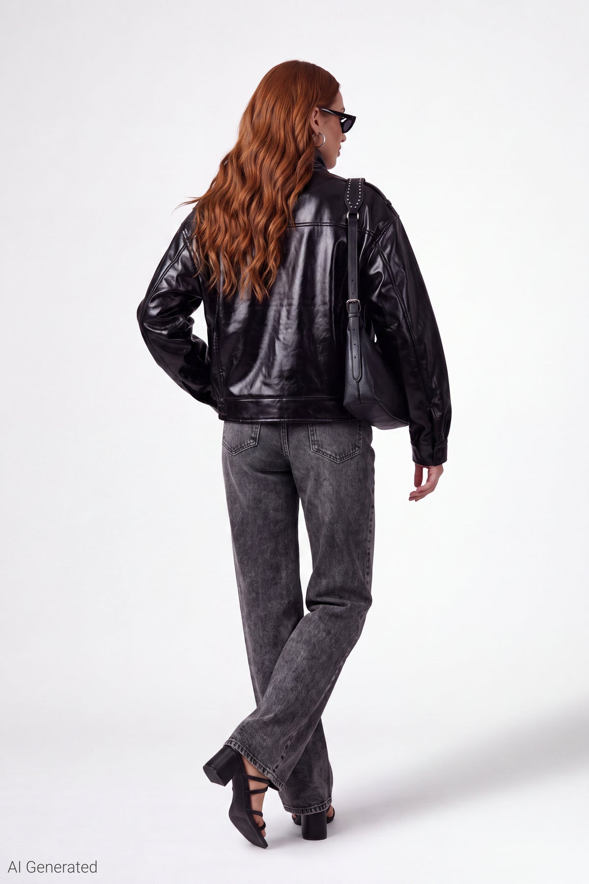 Alt View 3. Faux Leather Jacket - Black