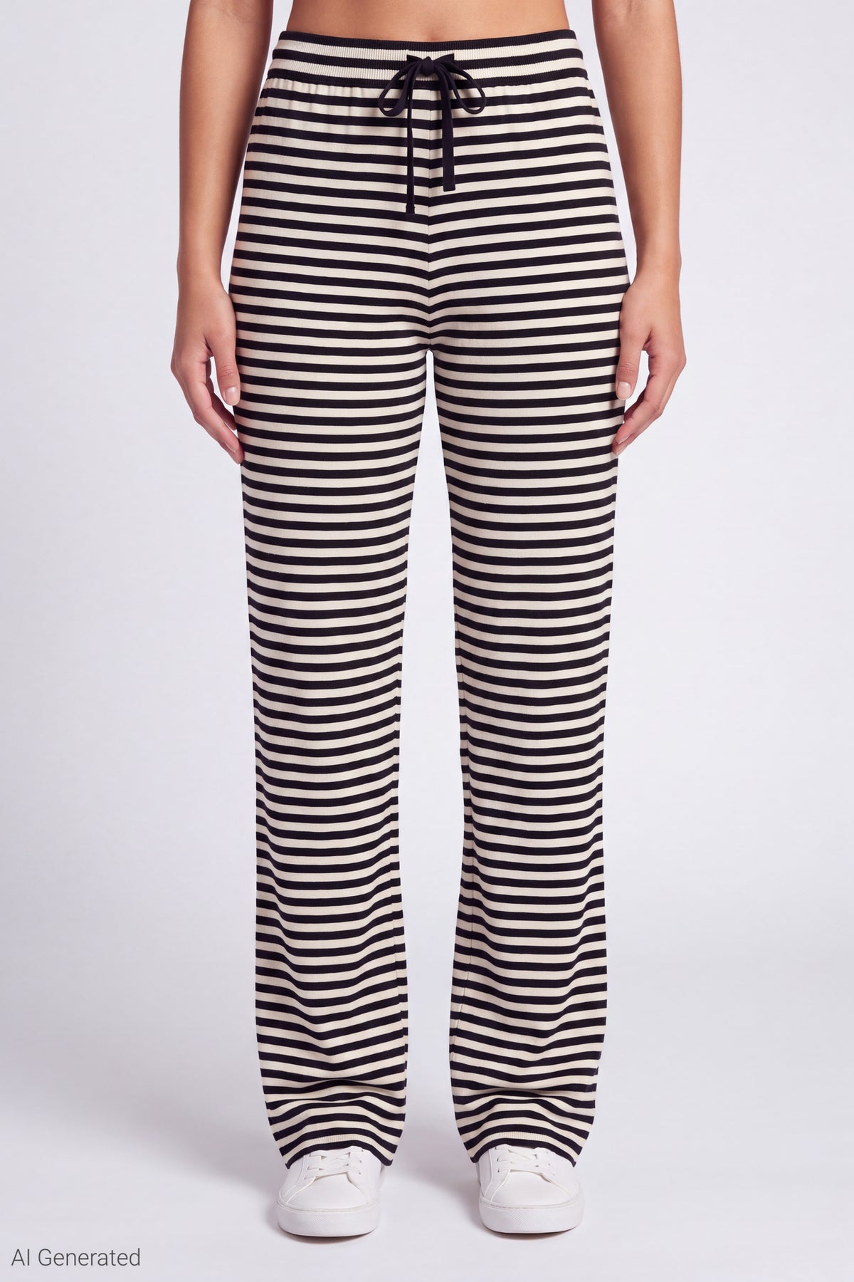 Alt View 3. Striped Lounge Pant - Black
