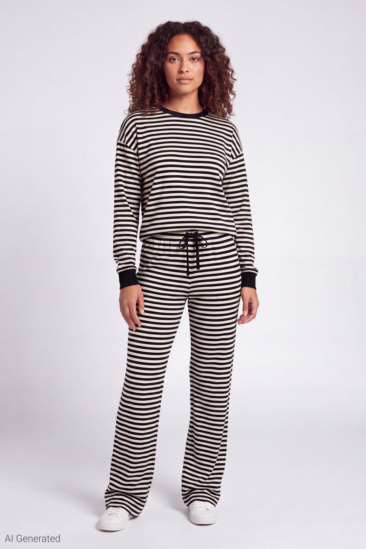 Striped Lounge Pant - Black