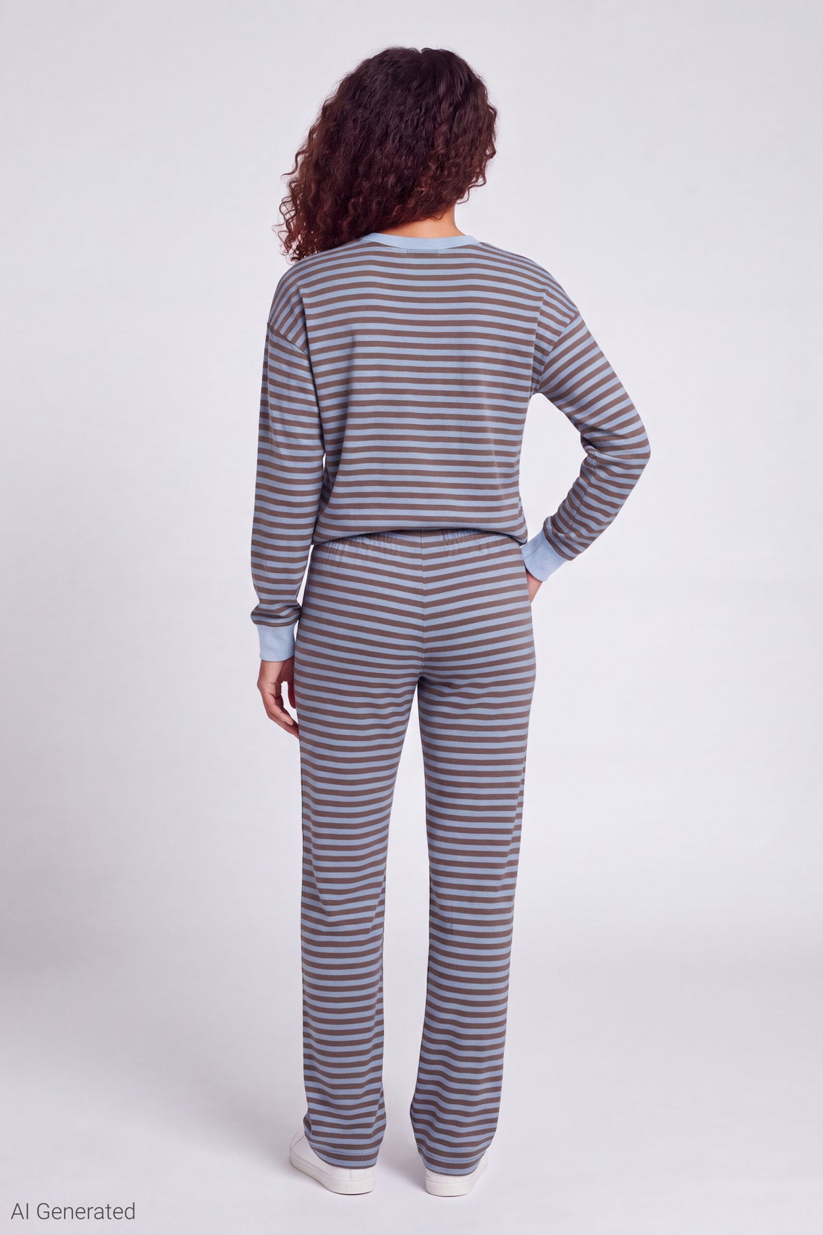 Alt View 2. Striped Lounge Pant - Blue