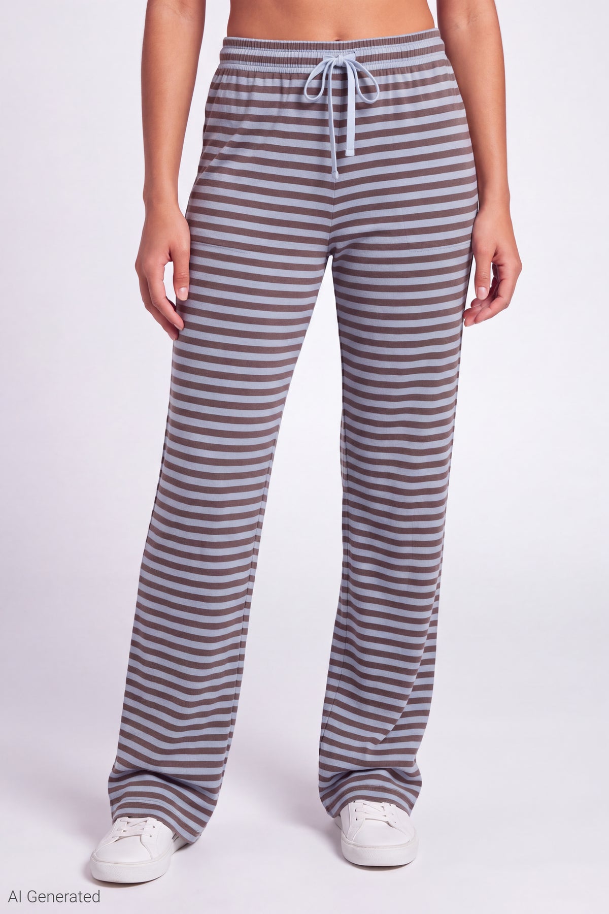 Alt View 3. Striped Lounge Pant - Blue