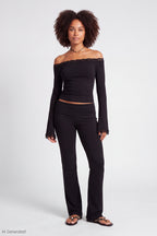 Foldover Lace Trim Pant