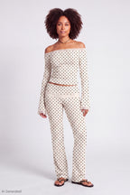 Foldover Lace Trim Pant