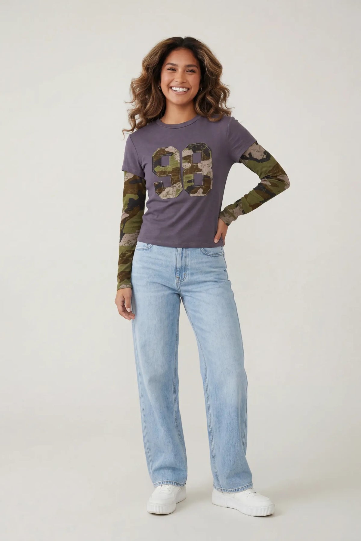 Alt View 4. Double Sleeve Graphic T-Shirt - Dark Grey